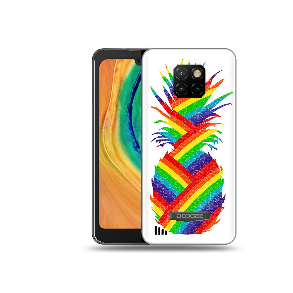 

Чехол MyPads Tocco для Doogee S88 Plus радужный ананас, Прозрачный, Tocco