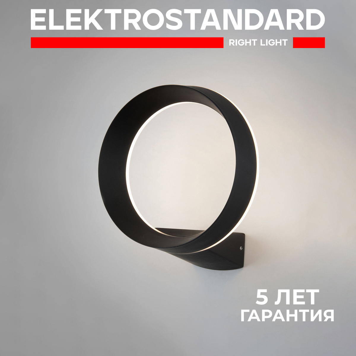 Уличный настенный LED светильник Elektrostandard Ring 1710 Techno 12W 4000К IP54 черный