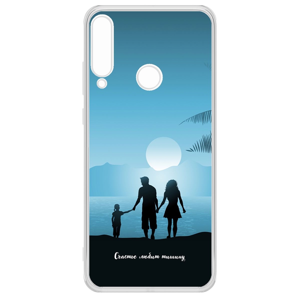 

Чехол-накладка Krutoff Clear Case Счастье любит тишину для Huawei Y6p, Прозрачный