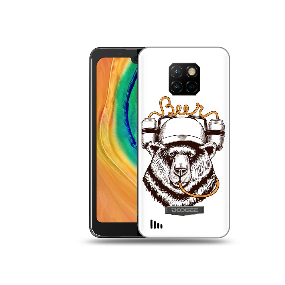

Чехол MyPads Tocco для Doogee S88 Plus пивной медведь, Прозрачный, Tocco