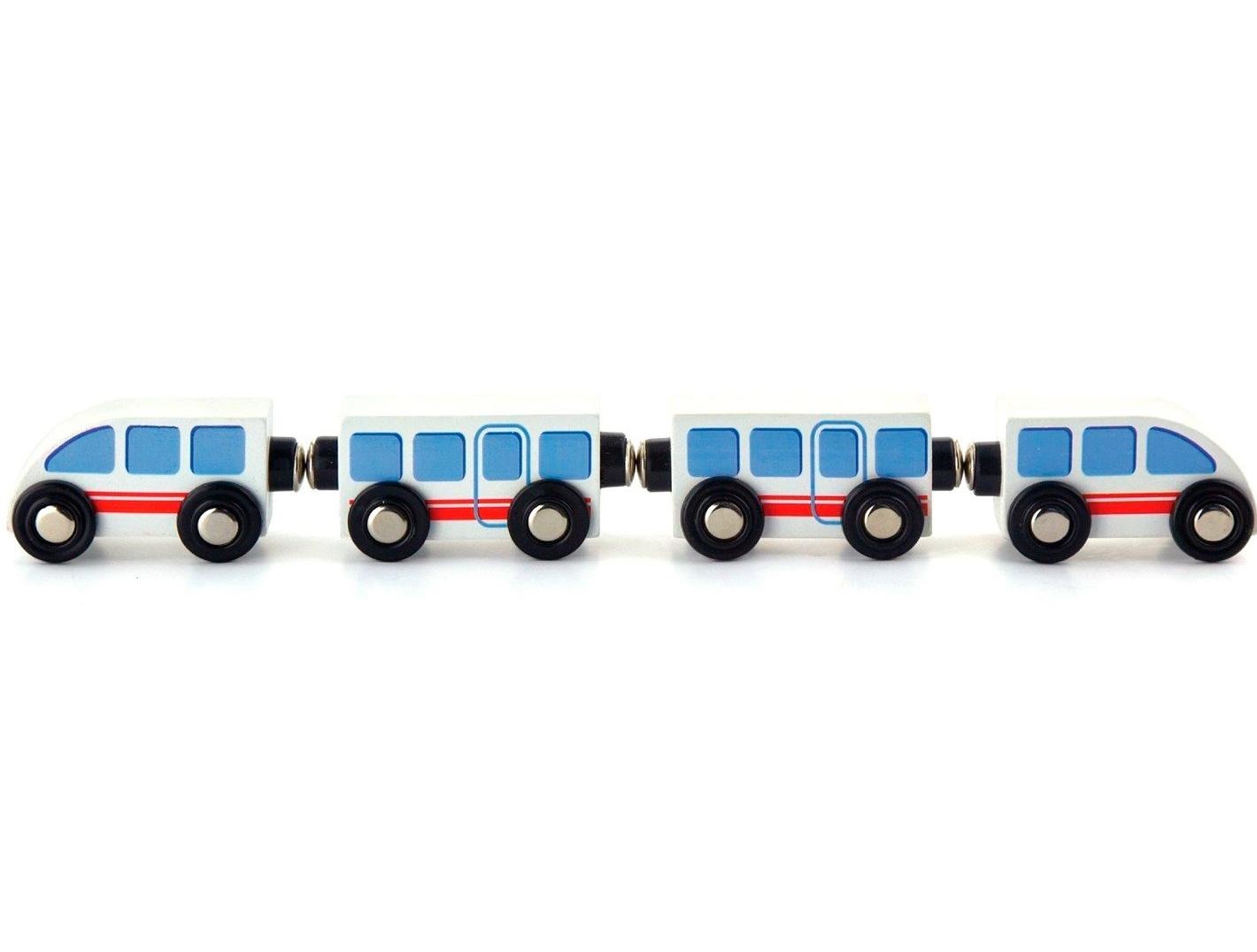 фото Набор для железной дороги "поезд с вагонами", арт. 50818 viga