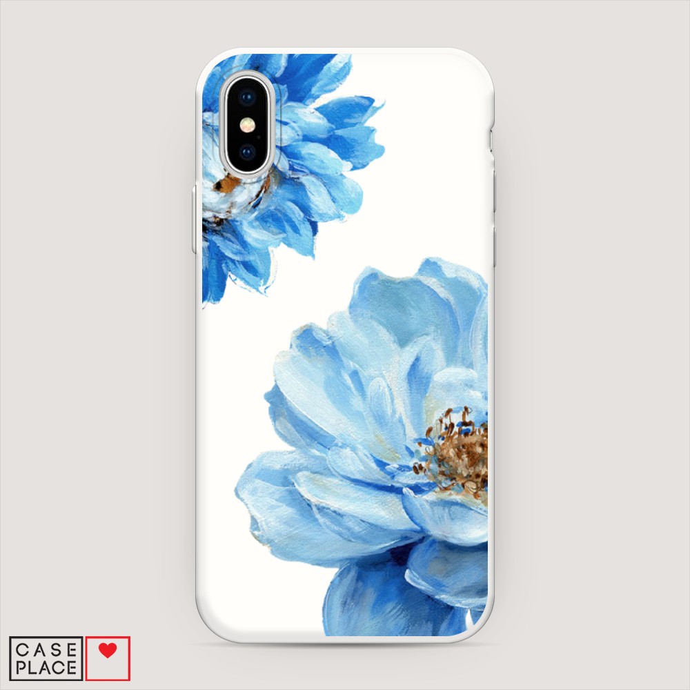 

Матовый силиконовый чехол "Голубые клематисы" на Apple iPhone X (10), 11057-1