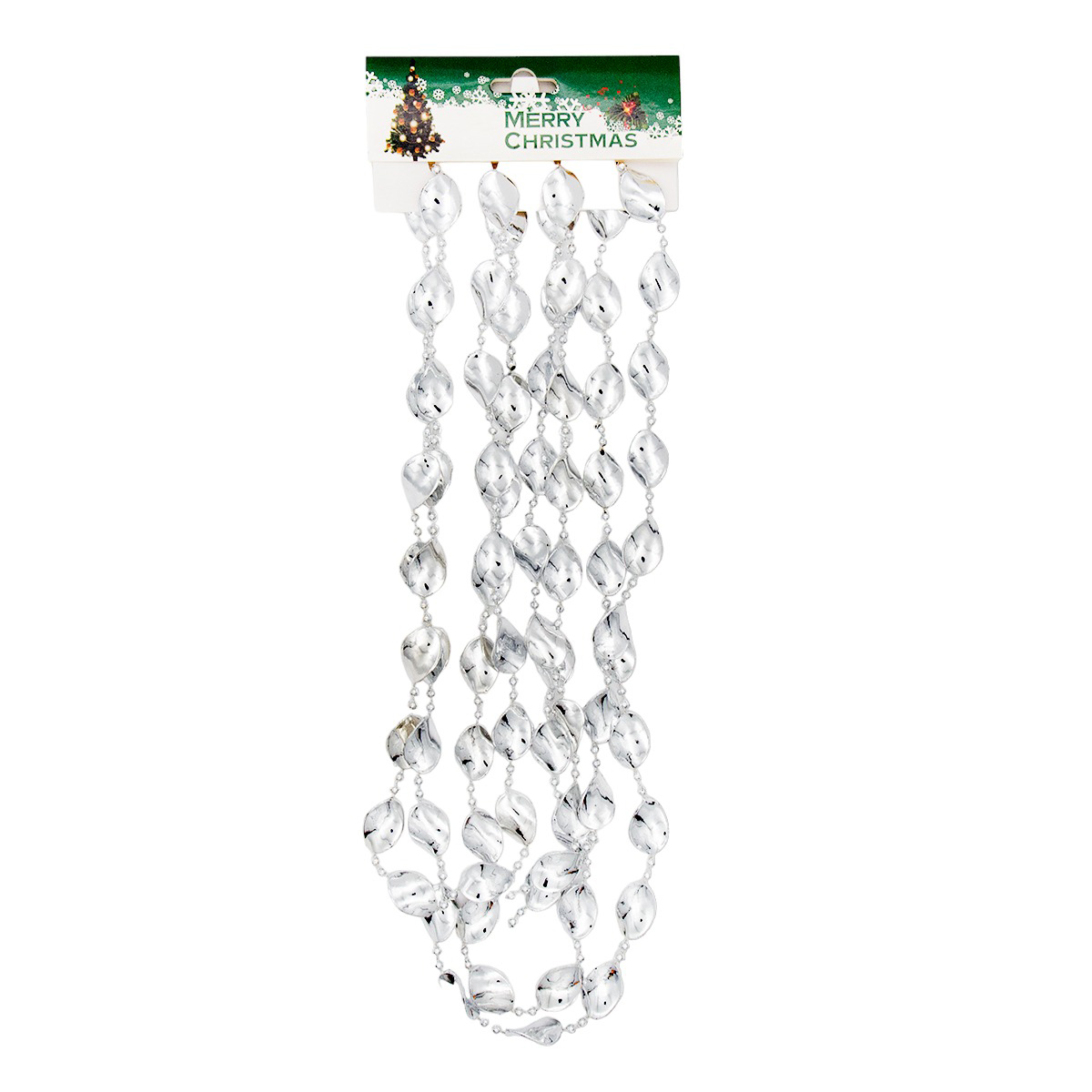 

Бусы Эллипсы, NoBrand, SYZL-241925S, 4 мм, 2,7 м, серебро