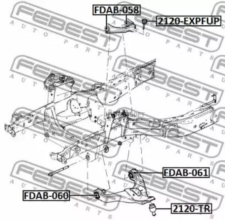

Сайлентблок передний переднего рычага Ford Explorer 2002-2011 FEBEST FDAB-060