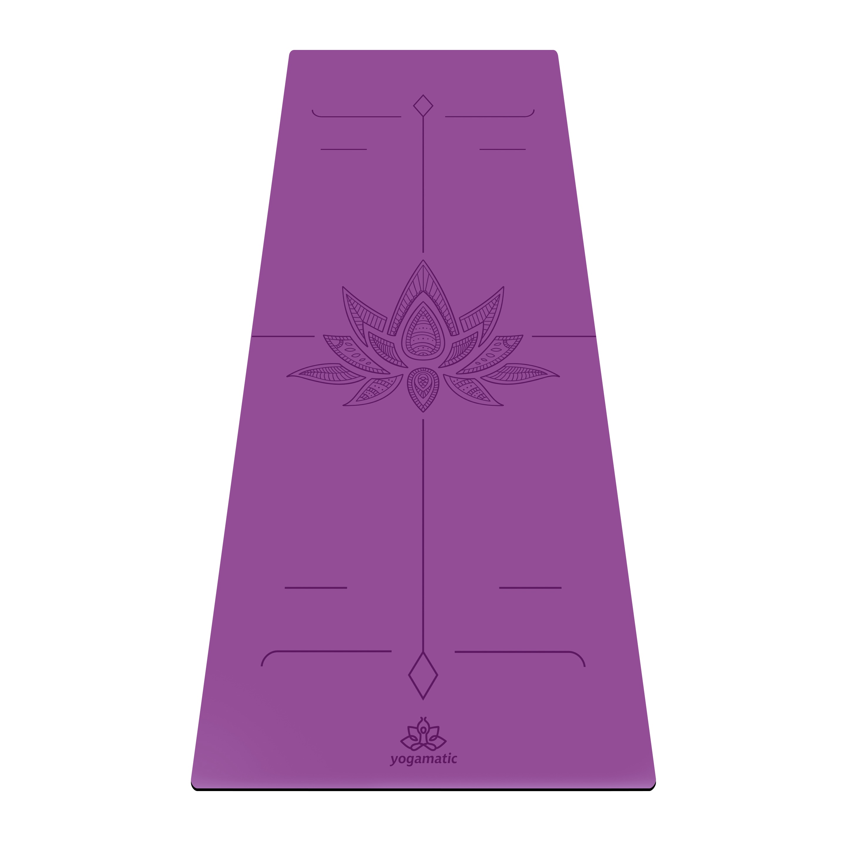 Коврик для йоги и фитнеса Art Yogamatic Lotos Purple каучуковый, 185 см, лотос фиолетовый