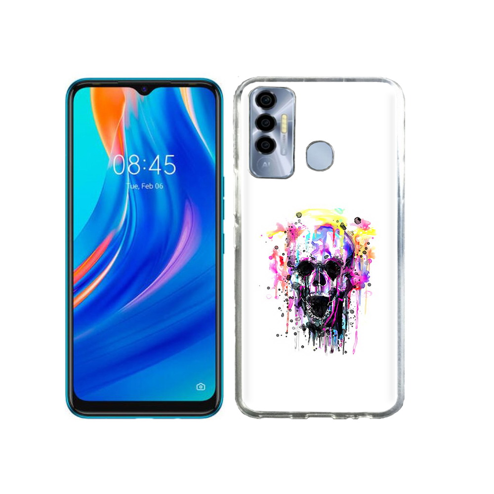 

Чехол MyPads Tocco для Tecno Spark 7P граффити череп, Прозрачный, Tocco