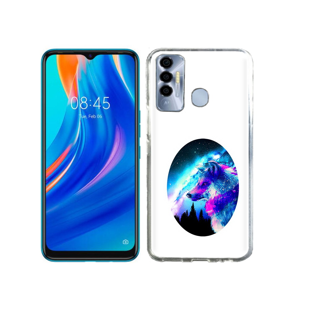

Чехол MyPads Tocco для Tecno Spark 7P голубой волк, Прозрачный, Tocco