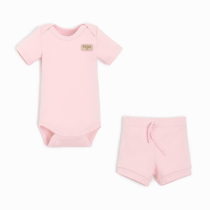 Комплект детский (боди, шорты) MINAKU, цвет розовый, рост 68-74 см