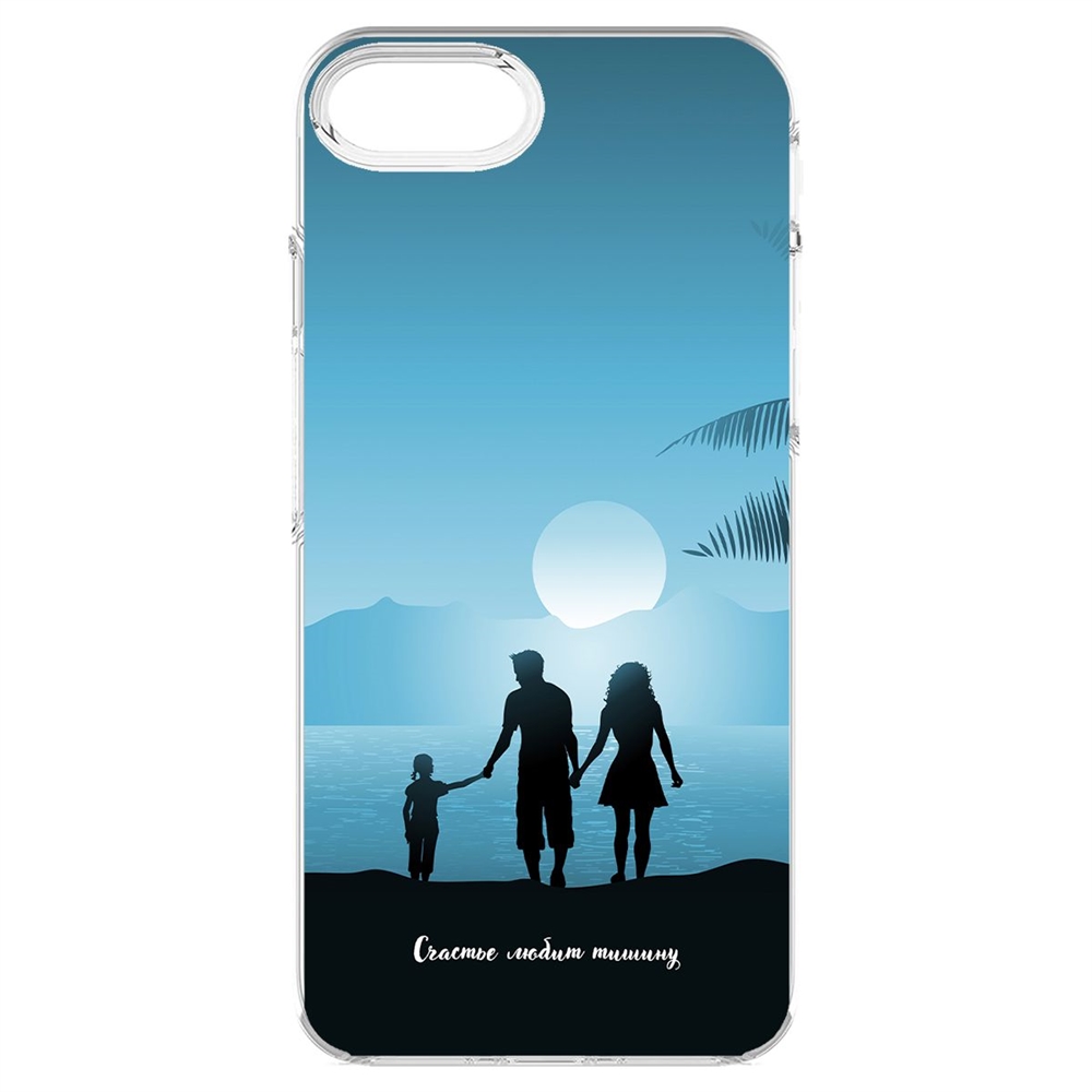 

Чехол-накладка Krutoff Clear Case Счастье любит тишину для iPhone 7/8/SE, Прозрачный