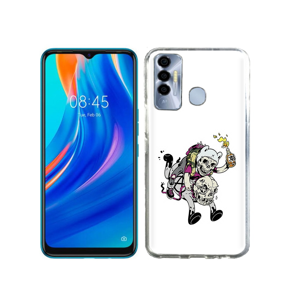 

Чехол MyPads Tocco для Tecno Spark 7P время приключений скелеты, Прозрачный, Tocco