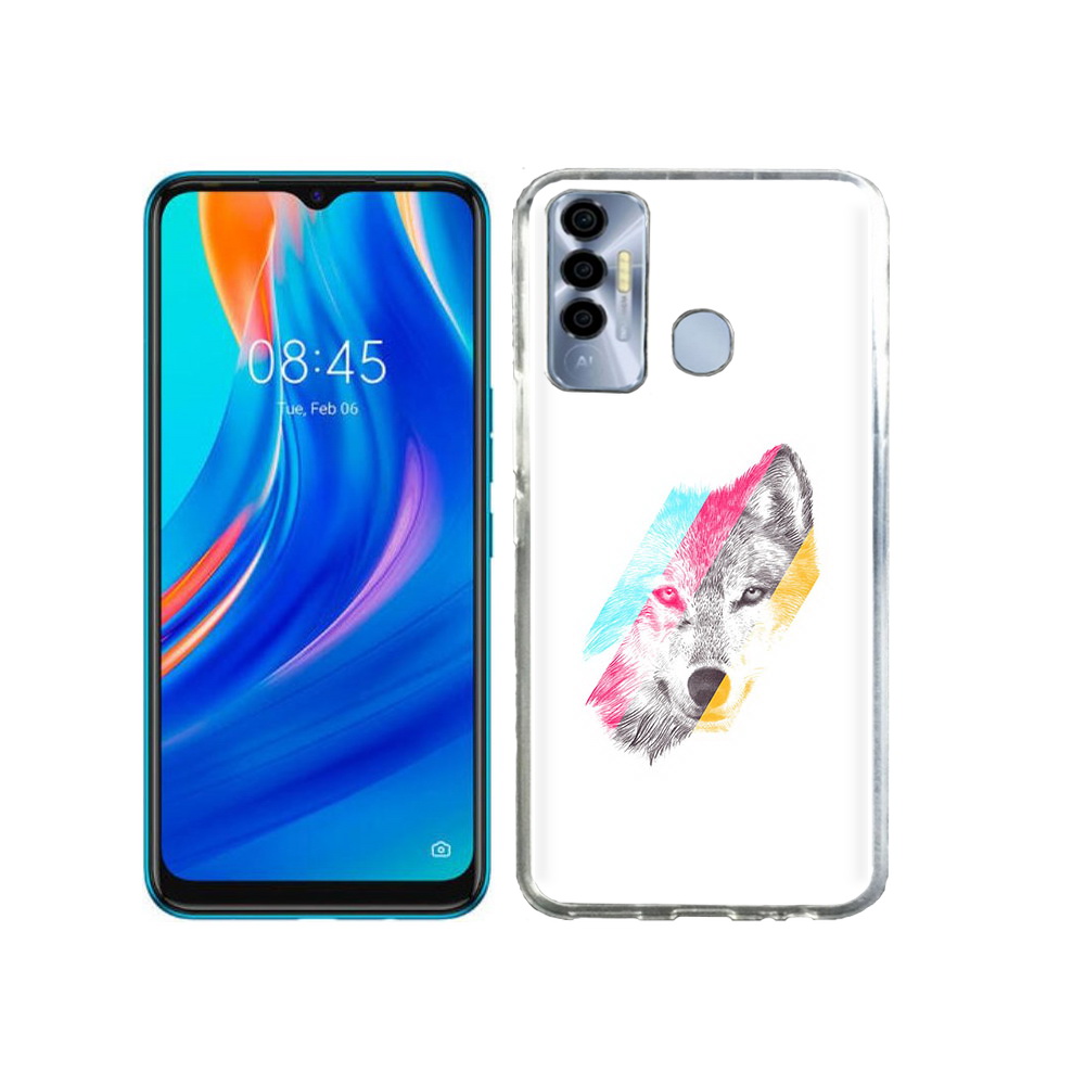 Чехол MyPads Tocco для Tecno Spark 7P волк градиент