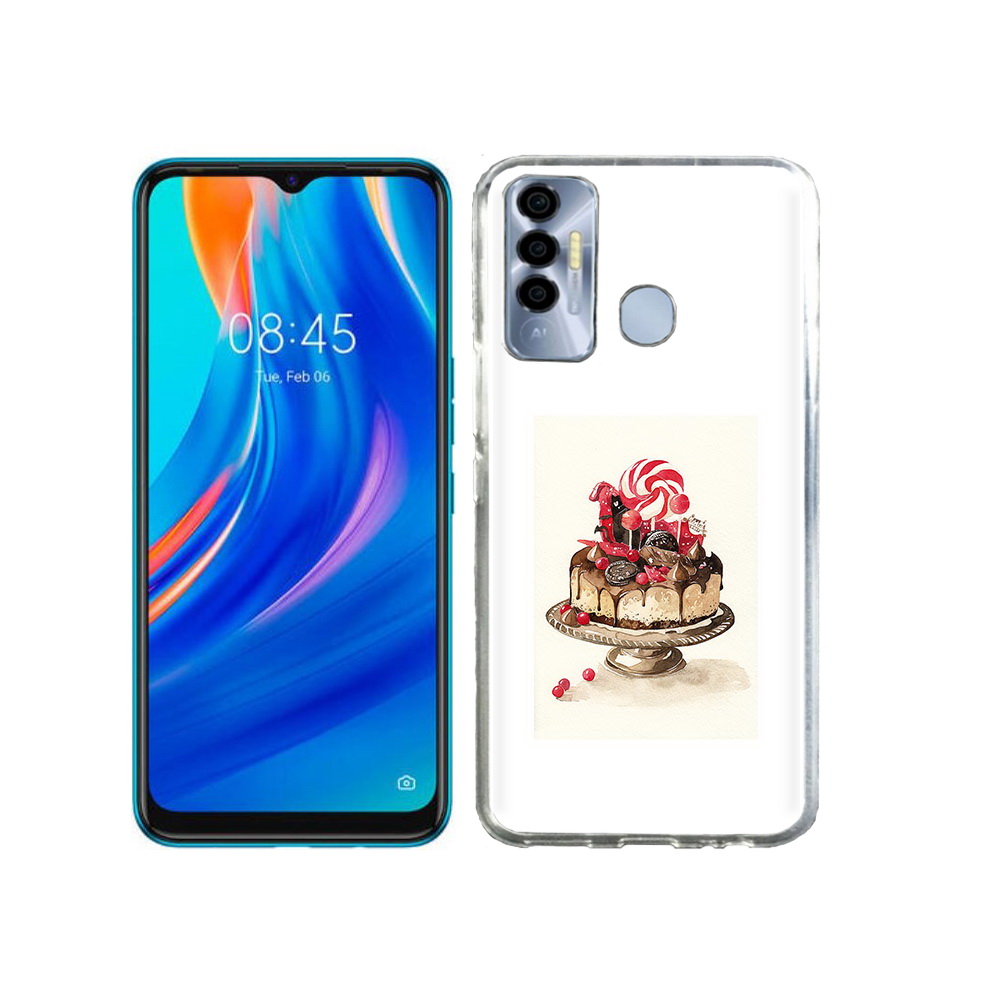 

Чехол MyPads Tocco для Tecno Spark 7P вкусный торт, Прозрачный, Tocco