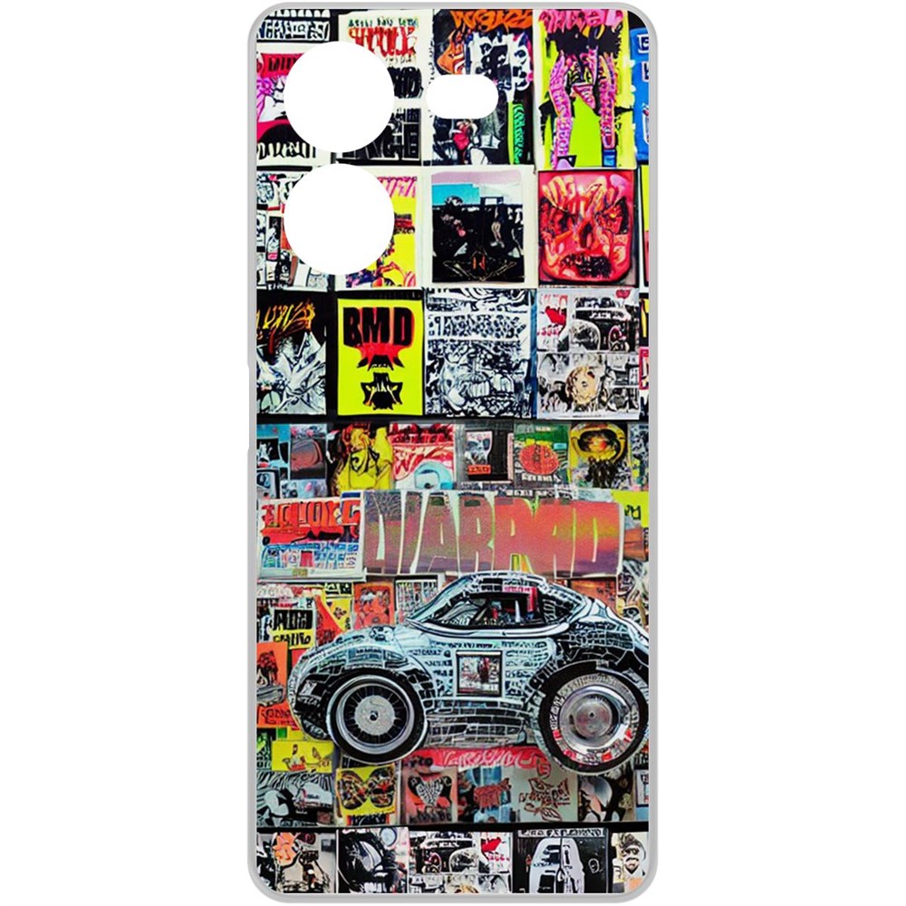 

Чехол-накладка Krutoff Clear Case Автопамфлет для TECNO Pova 5, Прозрачный