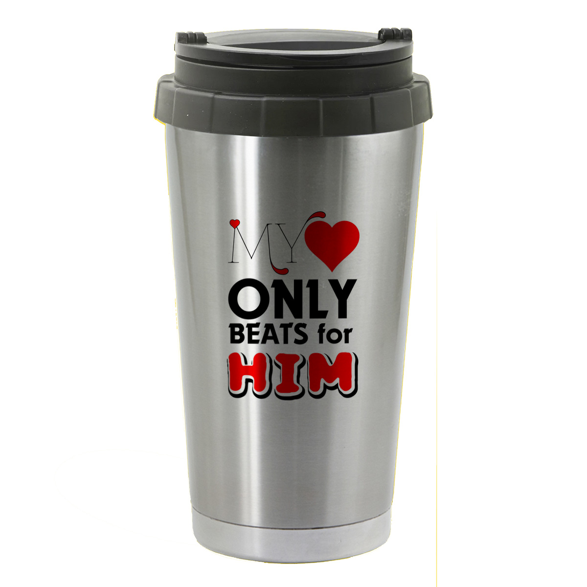 

Термостакан серый CoolPodarok MY ONLY HIM