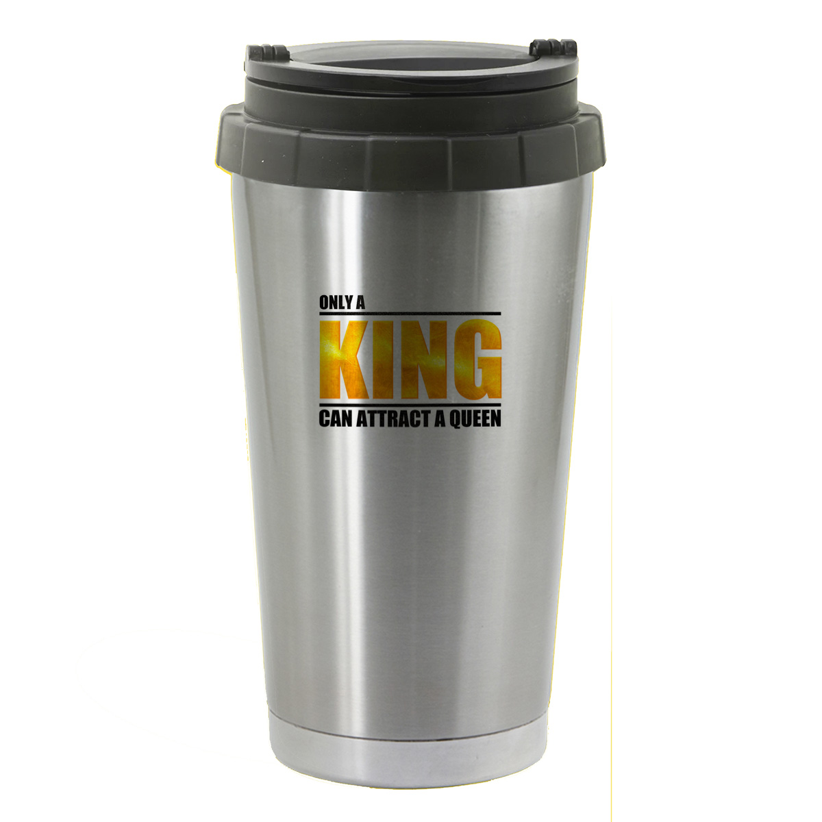 

Термостакан серый CoolPodarok onlyKING