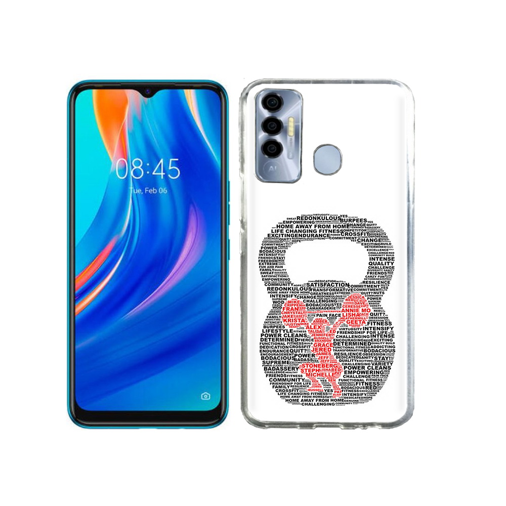 

Чехол MyPads Tocco для Tecno Spark 7P бодибилдинг гиря из слов, Прозрачный, Tocco