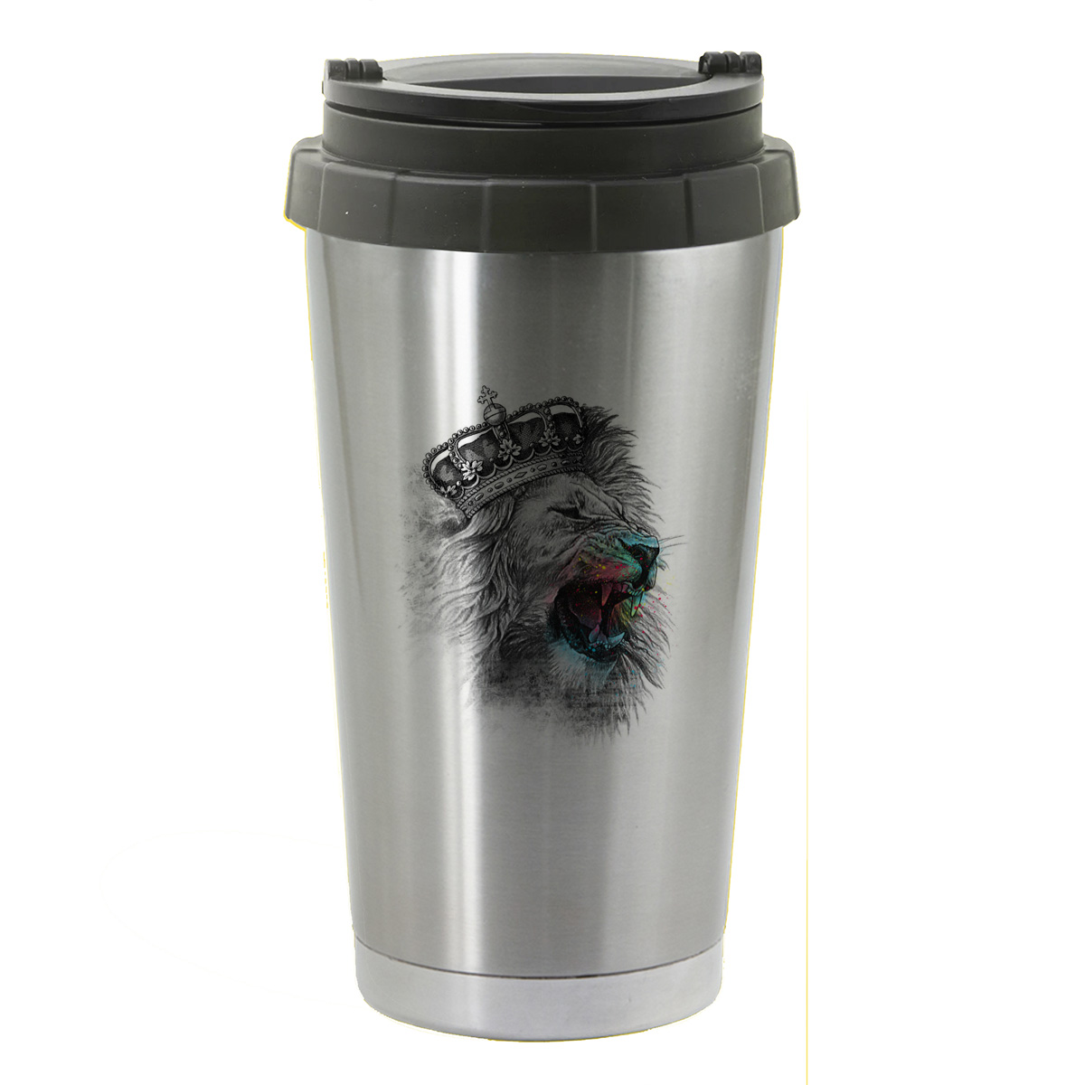 

Термостакан серый CoolPodarok Королев лев рисунок