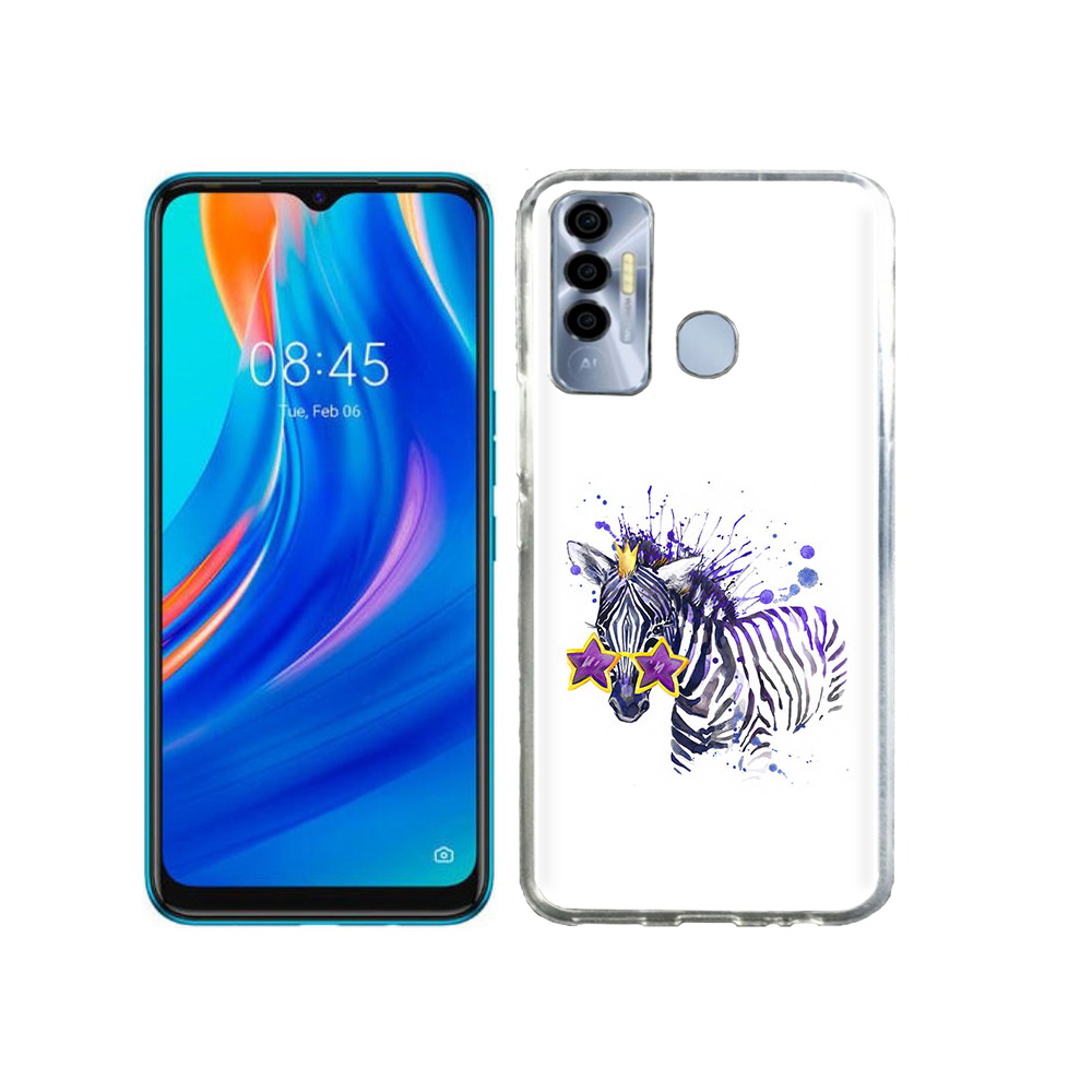 

Чехол MyPads Tocco для Tecno Spark 7P акварельная зебра, Прозрачный, Tocco