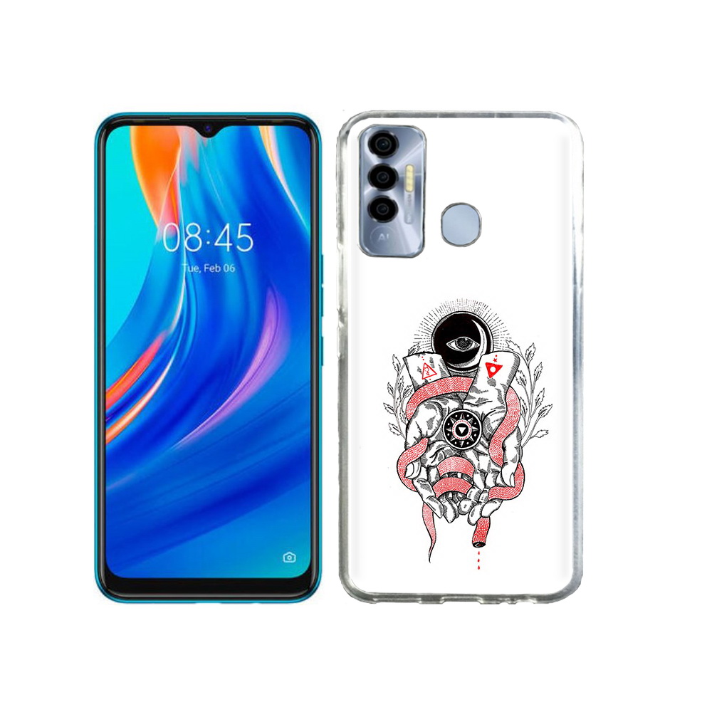 

Чехол MyPads Tocco для Tecno Spark 7P абстрация связанные руки, Прозрачный, Tocco
