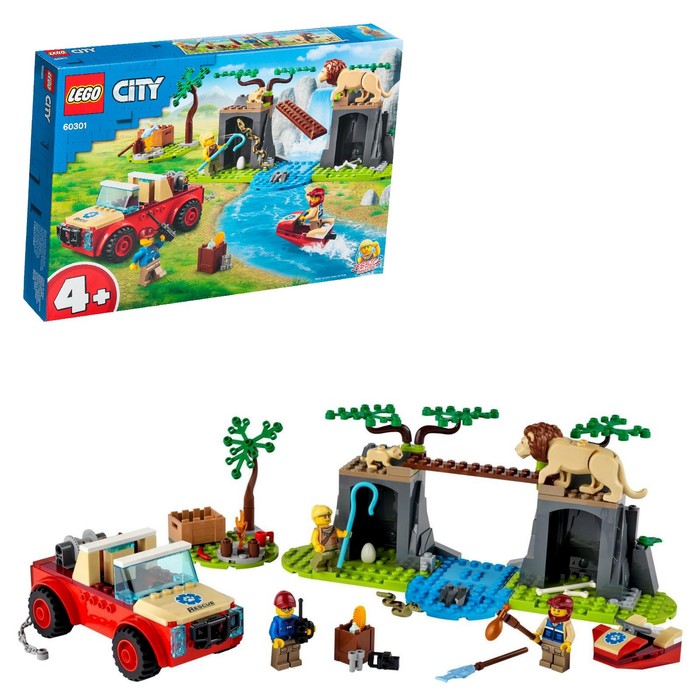 

Конструктор Lego «Спасательный внедорожник для зверей», 60301, 157 деталей