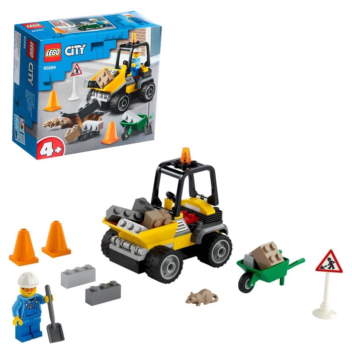 

Конструктор Lego «Автомобиль для дорожных работ», 60284, 58 деталей