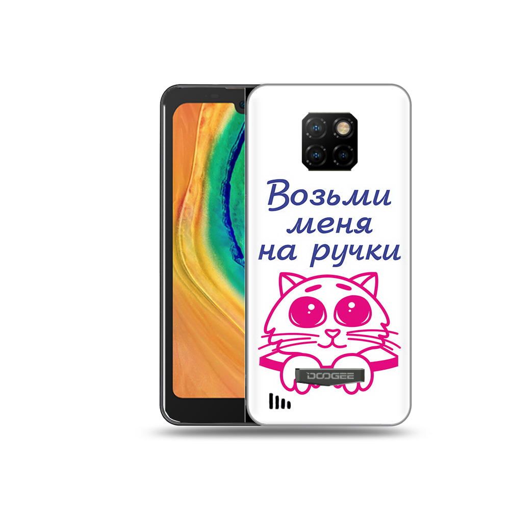 

Чехол MyPads Tocco для Doogee S88 Plus мяу, Прозрачный, Tocco