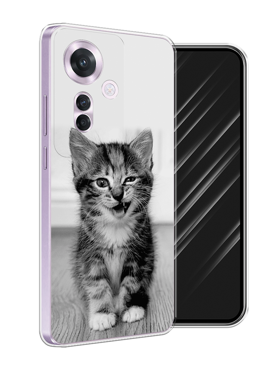 

Чехол Awog на Oppo Reno 11F "Подмигивающий котенок", Черный;серый, 2516650-1