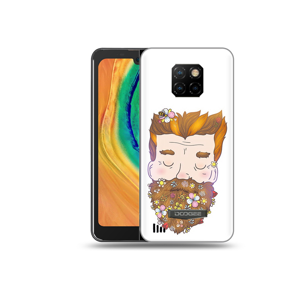 

Чехол MyPads Tocco для Doogee S88 Plus мужчина с цветами в бороде, Прозрачный, Tocco
