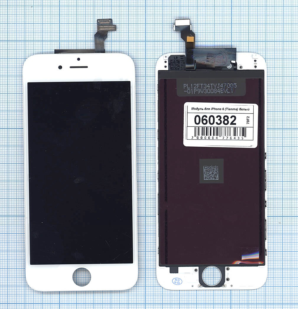 

Дисплей для iPhone 6 в сборе с тачскрином (Tianma) белый, для iPhone 6