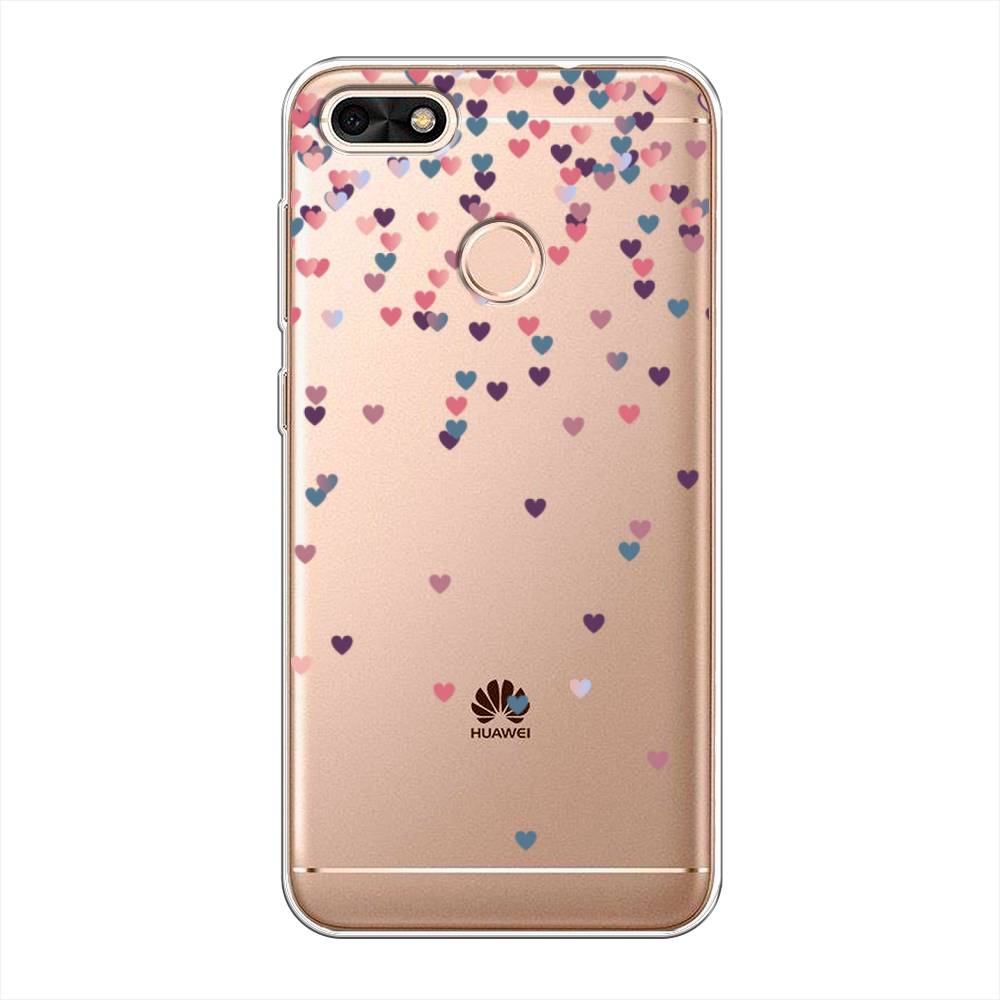 

Чехол на Huawei Nova Lite (2017) "Посыпка сердечки", Розовый;фиолетовый, 64750-3