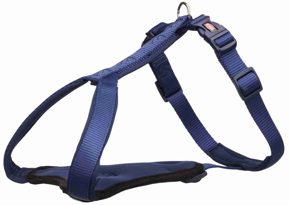 Шлейка для собак TRIXIE Premium Y-harness, M, нейлон, пластик, темно-синий, 55–70см, 20 мм