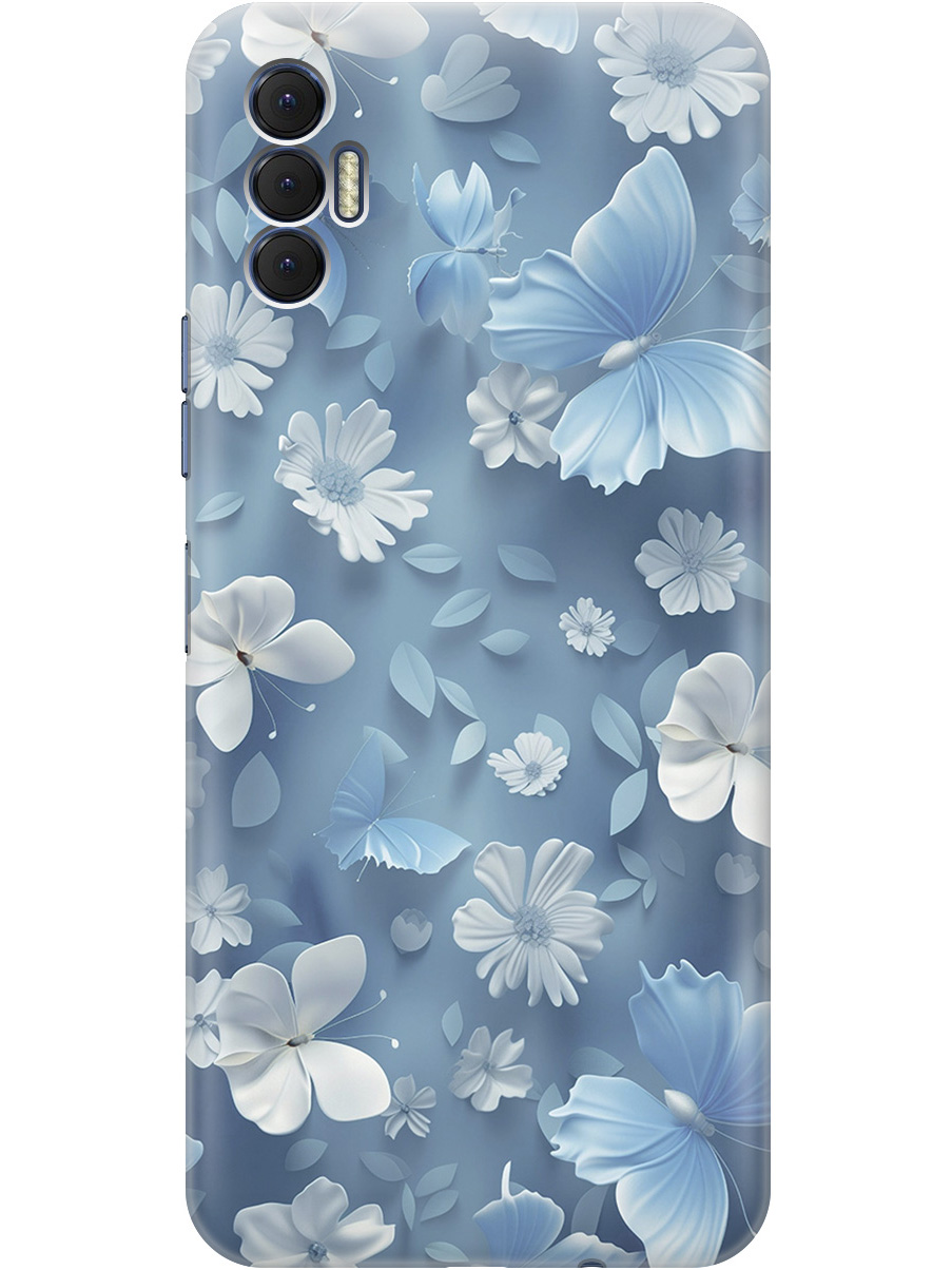 

Силиконовый чехол на Tecno Spark 8P с принтом "Голубые бабочки", Прозрачный;белый;голубой, 741736210