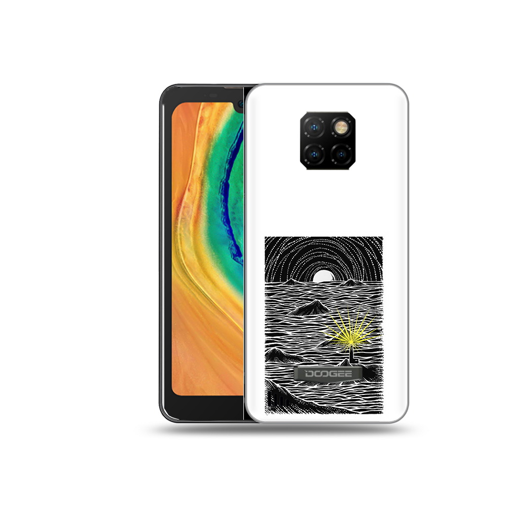 

Чехол MyPads Tocco для Doogee S88 Plus маяк в черно белом море, Прозрачный, Tocco