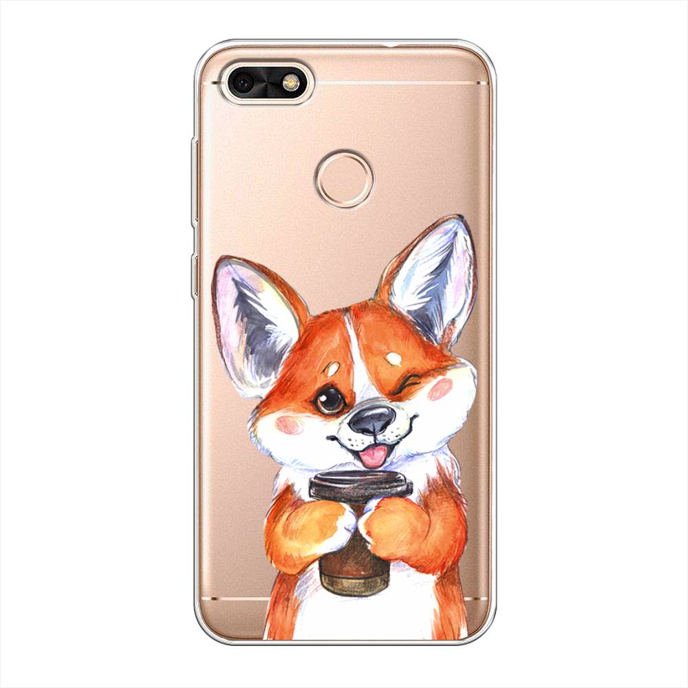 фото Чехол на huawei nova lite (2017) "корги с кофе" case place