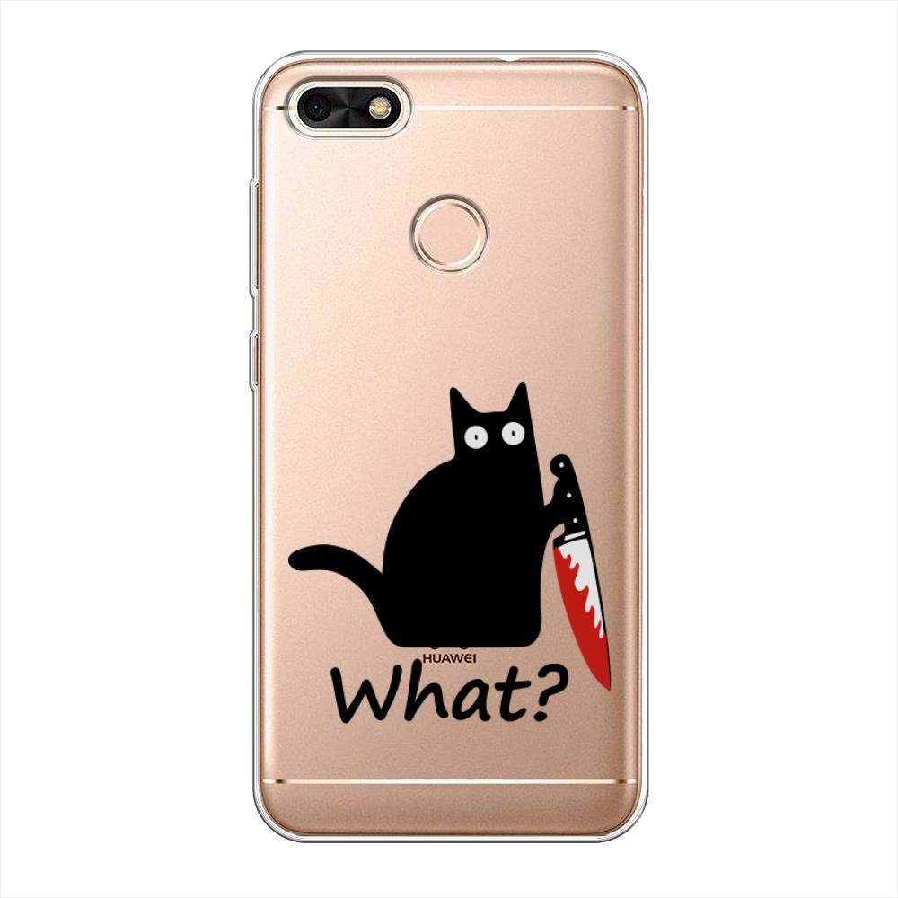 

Чехол на Huawei Nova Lite (2017) "Котик с ножом", Черный;красный, 64750-6