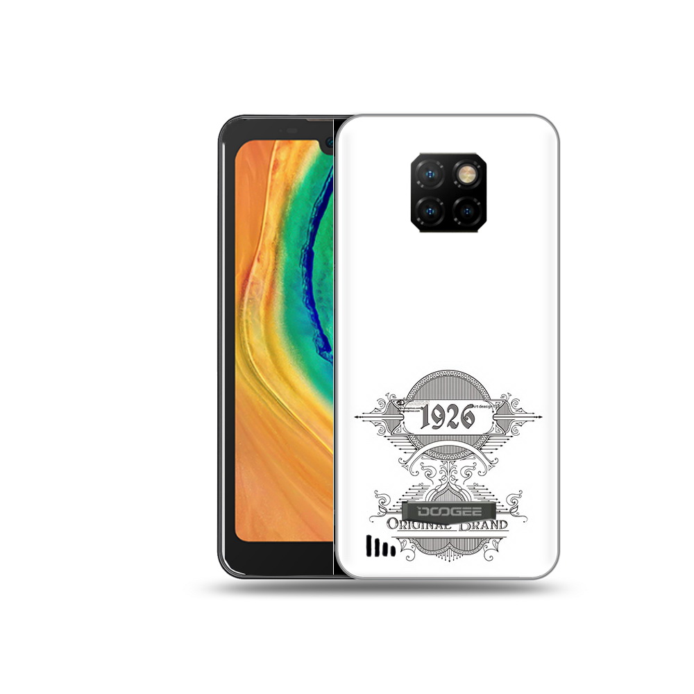 

Чехол MyPads Tocco для Doogee S88 Plus логотип черно белый, Прозрачный, Tocco