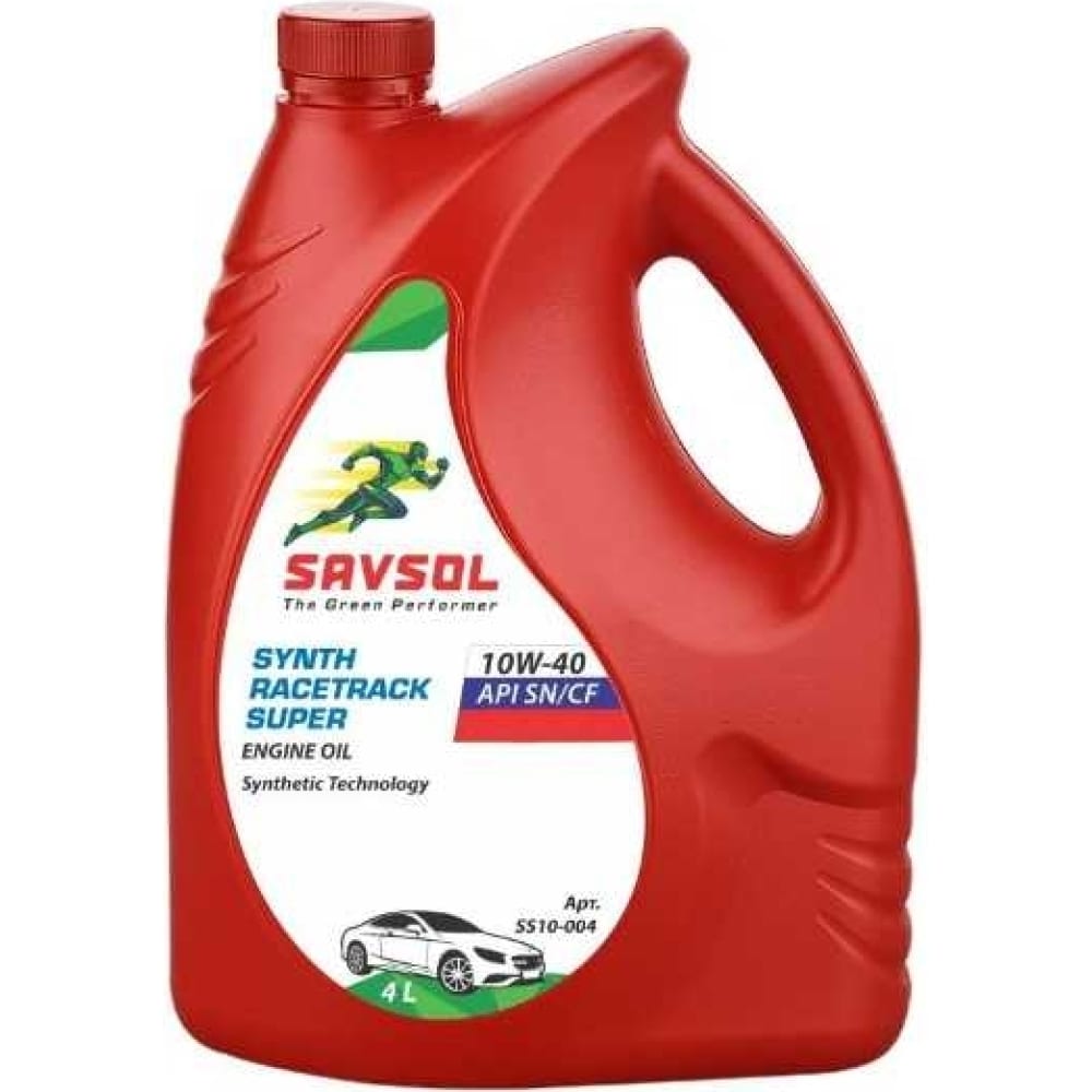 SAVSOL Синтетическое моторное масло SUPER 10W-40 ACEA A3/B4-16 API SN/CF 4 л SS10-004
