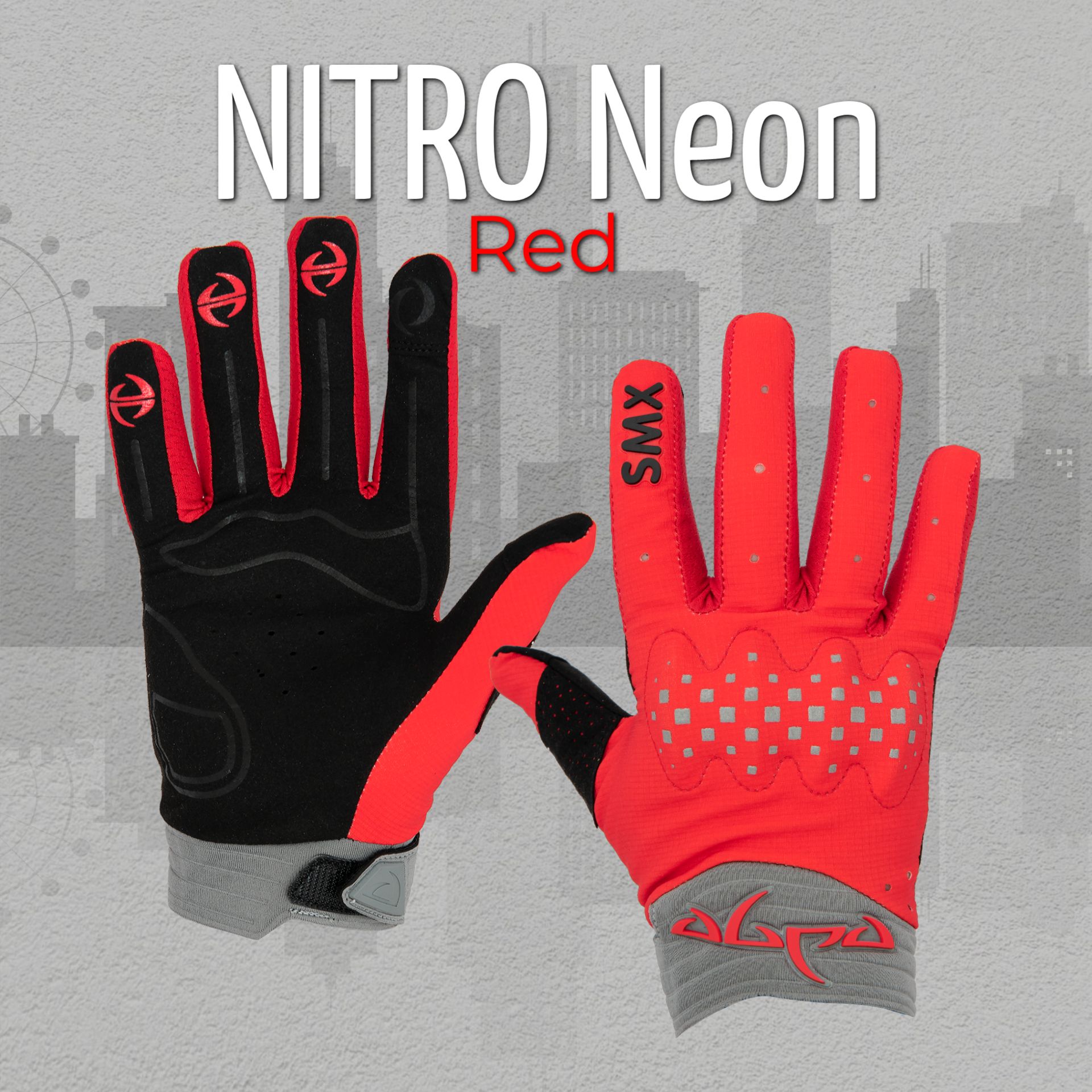 

Велоперчатки EDGE NITRO Neon Red L, Красный, EDGENITRO2023