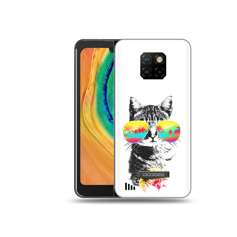 

Чехол MyPads Tocco для Doogee S88 Plus крутой кот, Прозрачный, Tocco