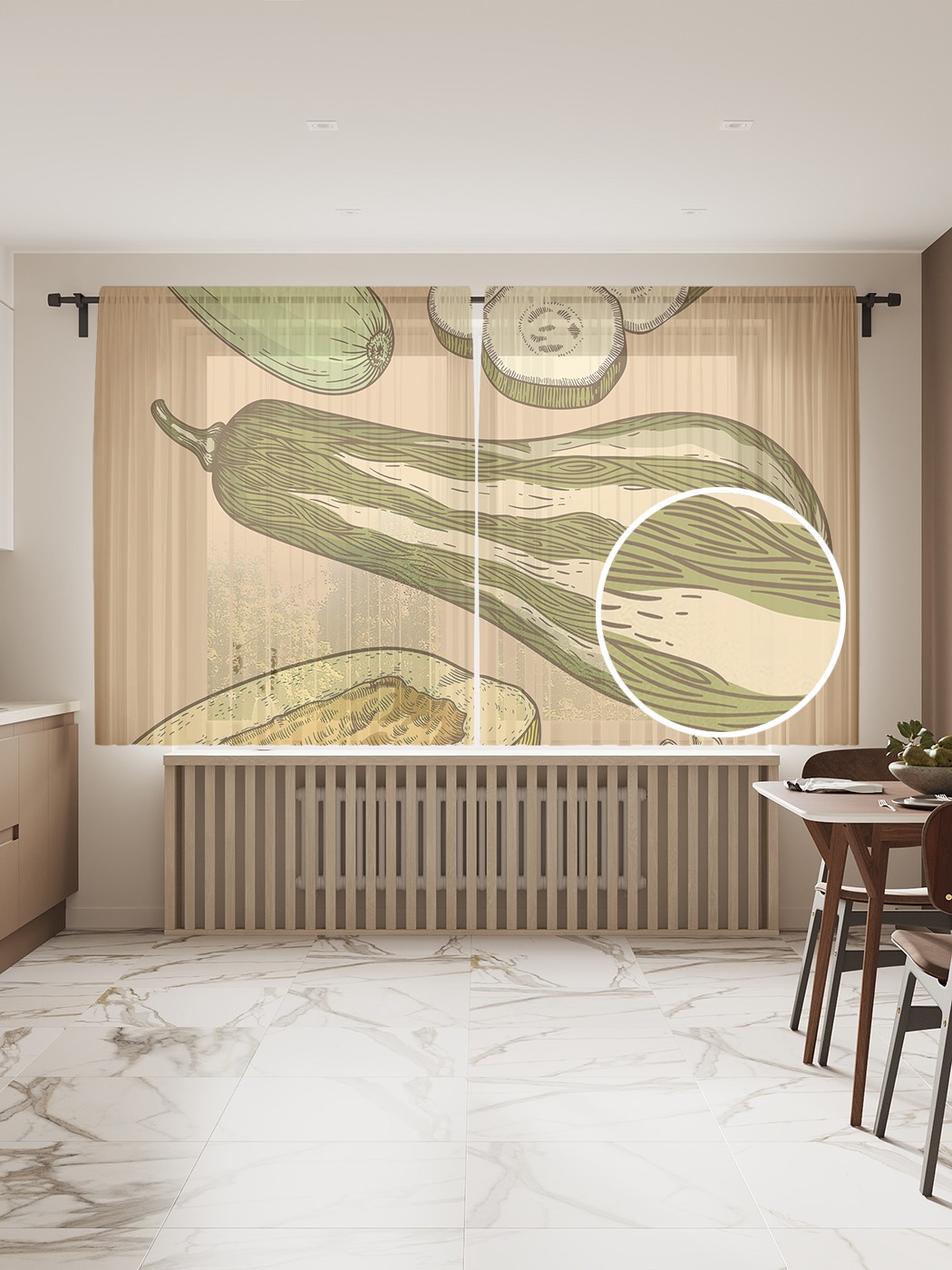 

Фототюль JoyArty "Бахчевые культуры" 145x180см (2 полотна со шторной лентой + 50 крючков), Бахчевые культуры