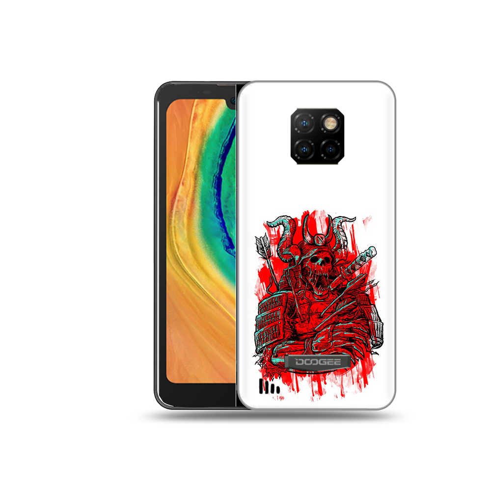 

Чехол MyPads Tocco для Doogee S88 Plus красный скелет воин, Прозрачный, Tocco