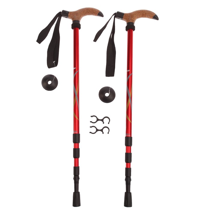 Палки для скандинавской ходьбы, телескопические, 4 секции, до 135 см, (пара 2 шт), цвета м