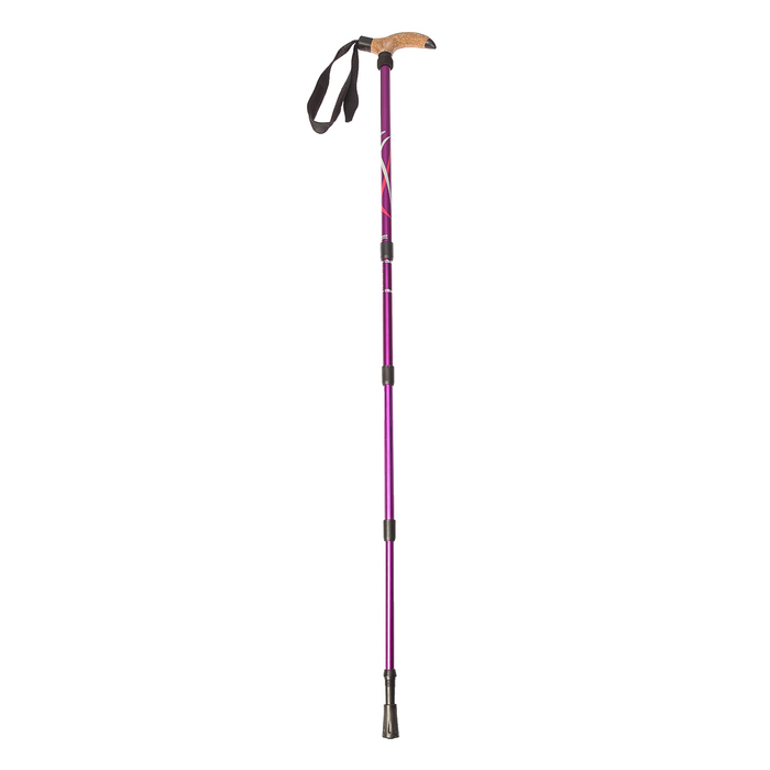 Палка-трость для скандинавской ходьбы, телескопическая, 4 секции, алюминий, до 135 см, (1