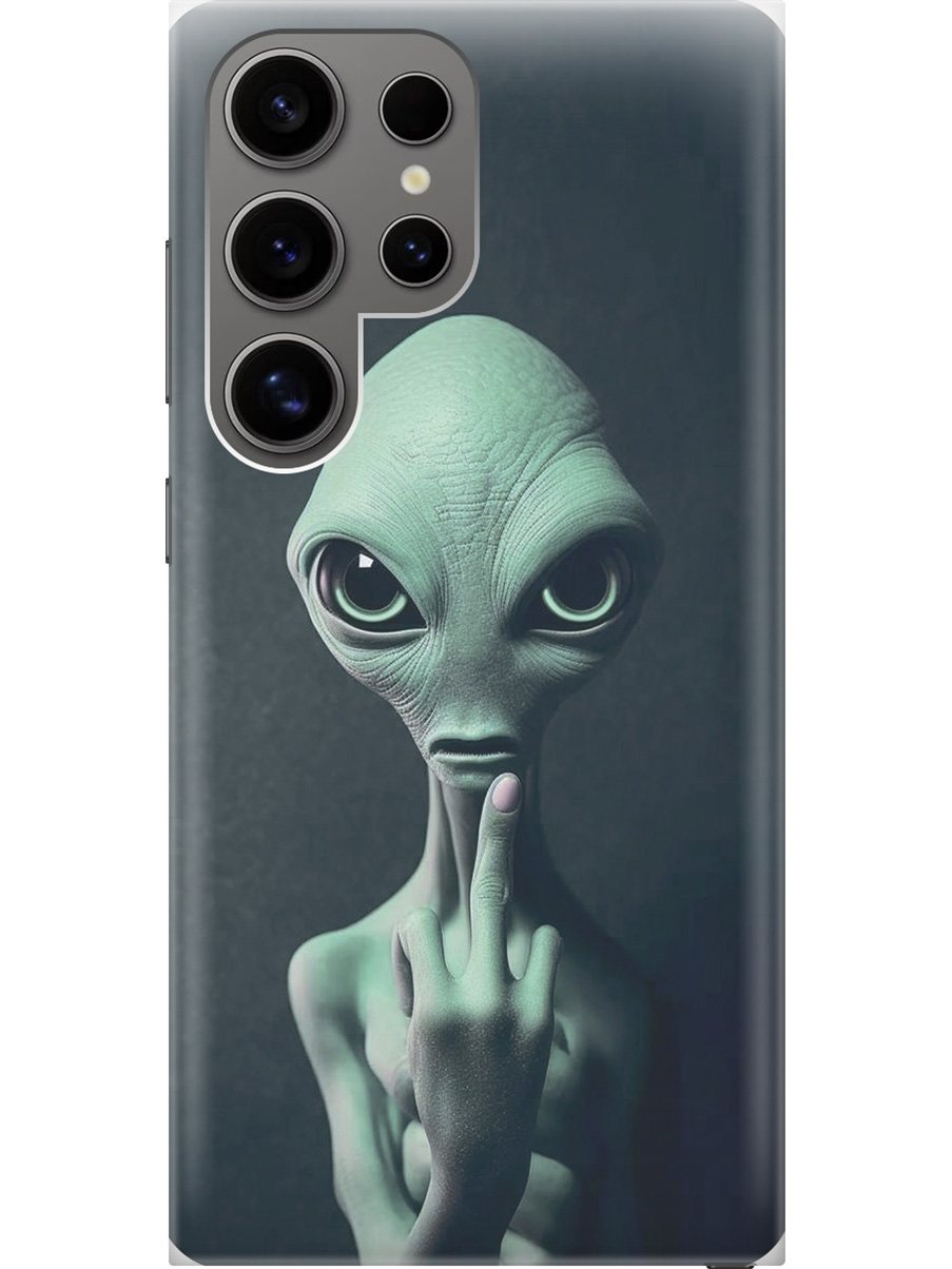 

Силиконовый чехол на Samsung Galaxy S24 Ultra с рисунком "Инопланетный фак", Зеленый;синий;черный, 20011899