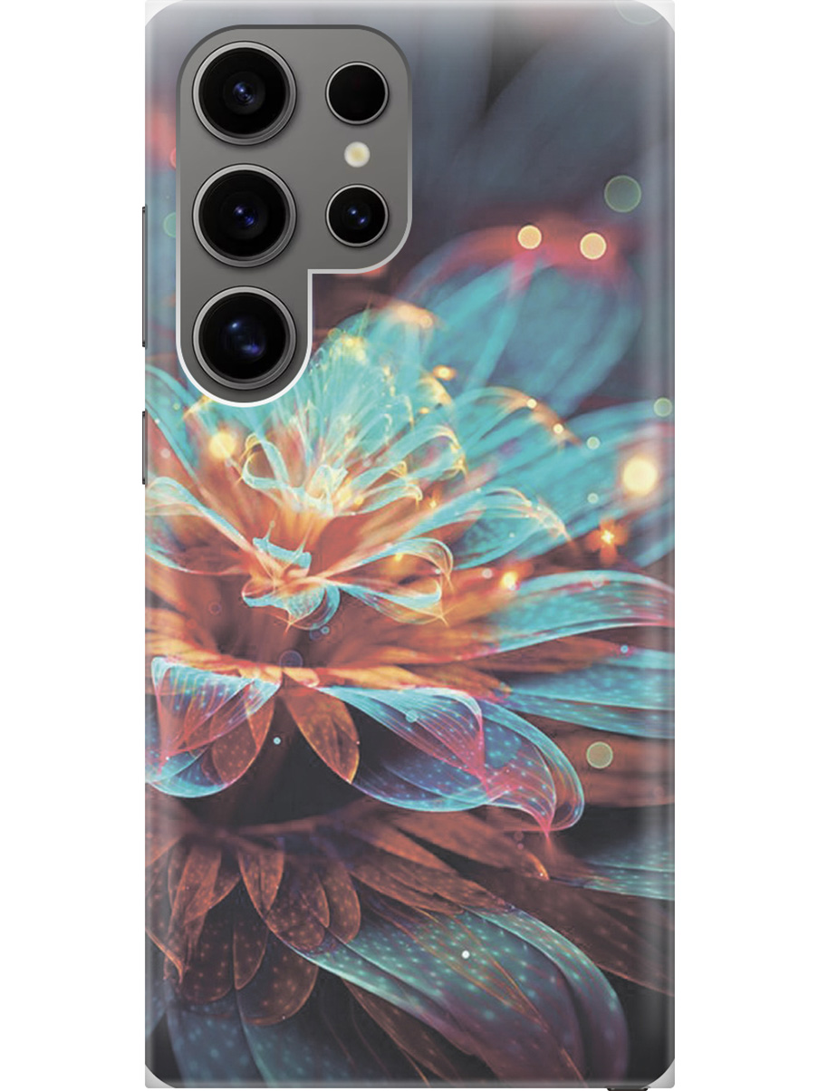 

Силиконовый чехол на Samsung Galaxy S24 Ultra с рисунком "Магический цветок", Голубой;красный;черный, 20011898