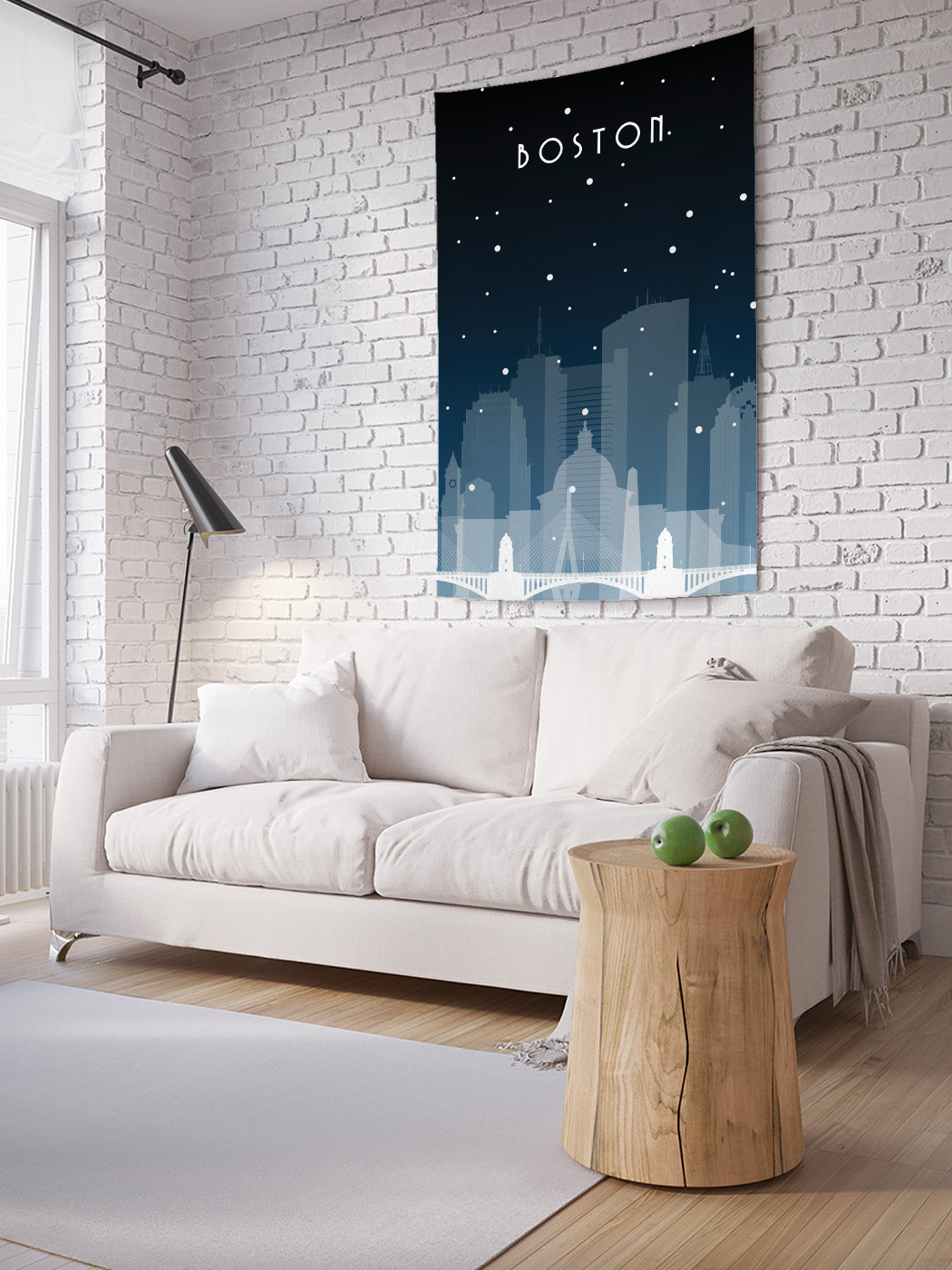 

Вертикальное фотопанно на стену JoyArty Ночной Бостон 150x200 см, Ночной Бостон