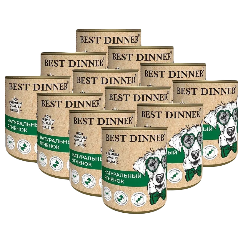 

Консервы для собак Best Dinner High Premium, натуральный ягненок, 12шт по 340г, High Premium