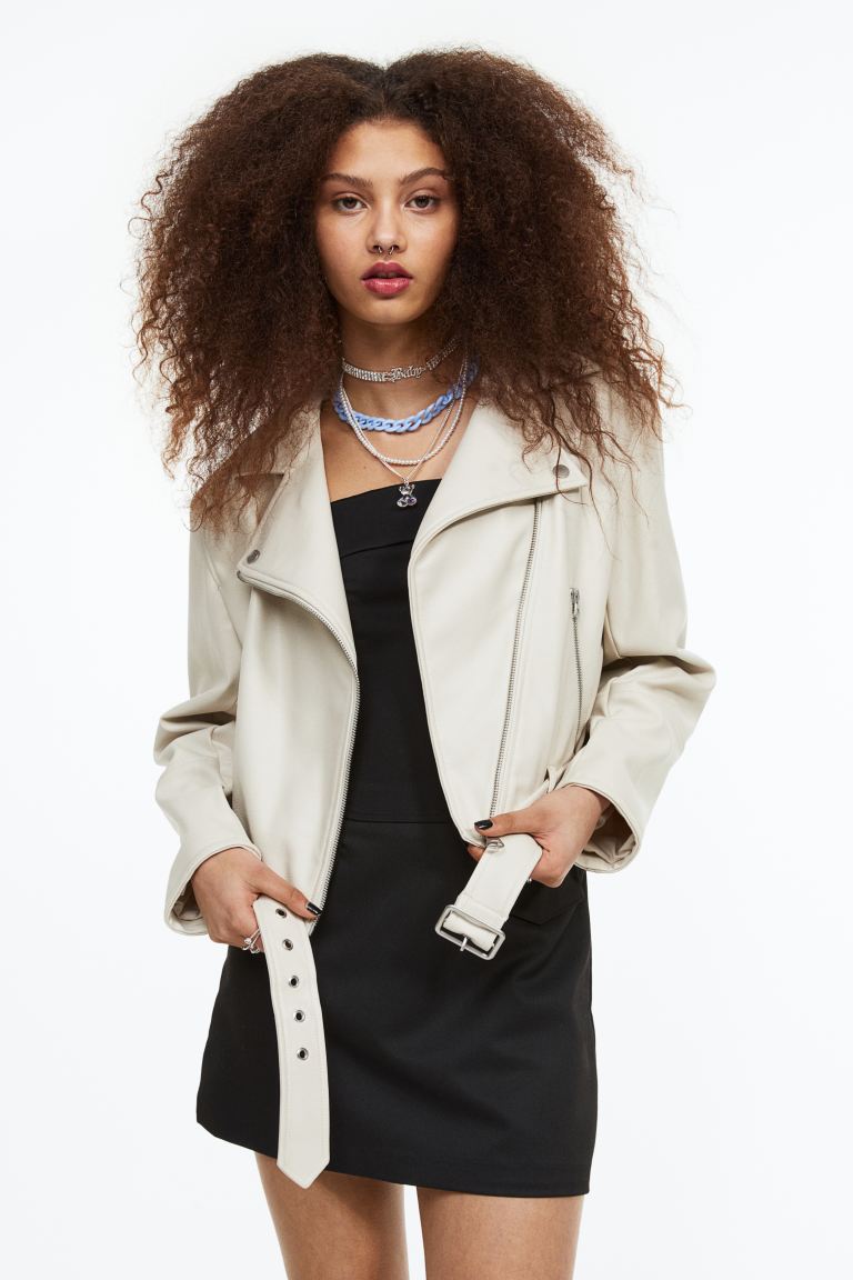 

Кожаная куртка женская H&M 1128248002 бежевая S (доставка из-за рубежа), 1128248002