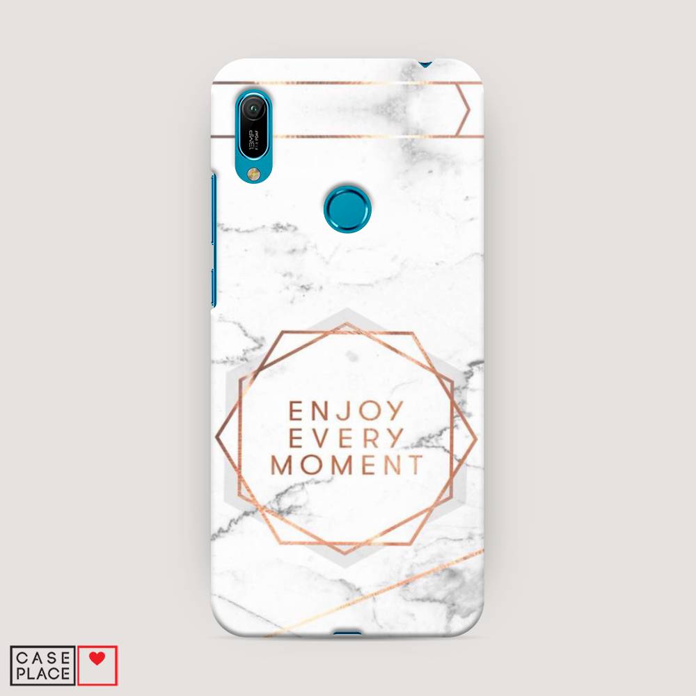 фото Чехол awog "enjoy every moment мрамор" для huawei y6 2019
