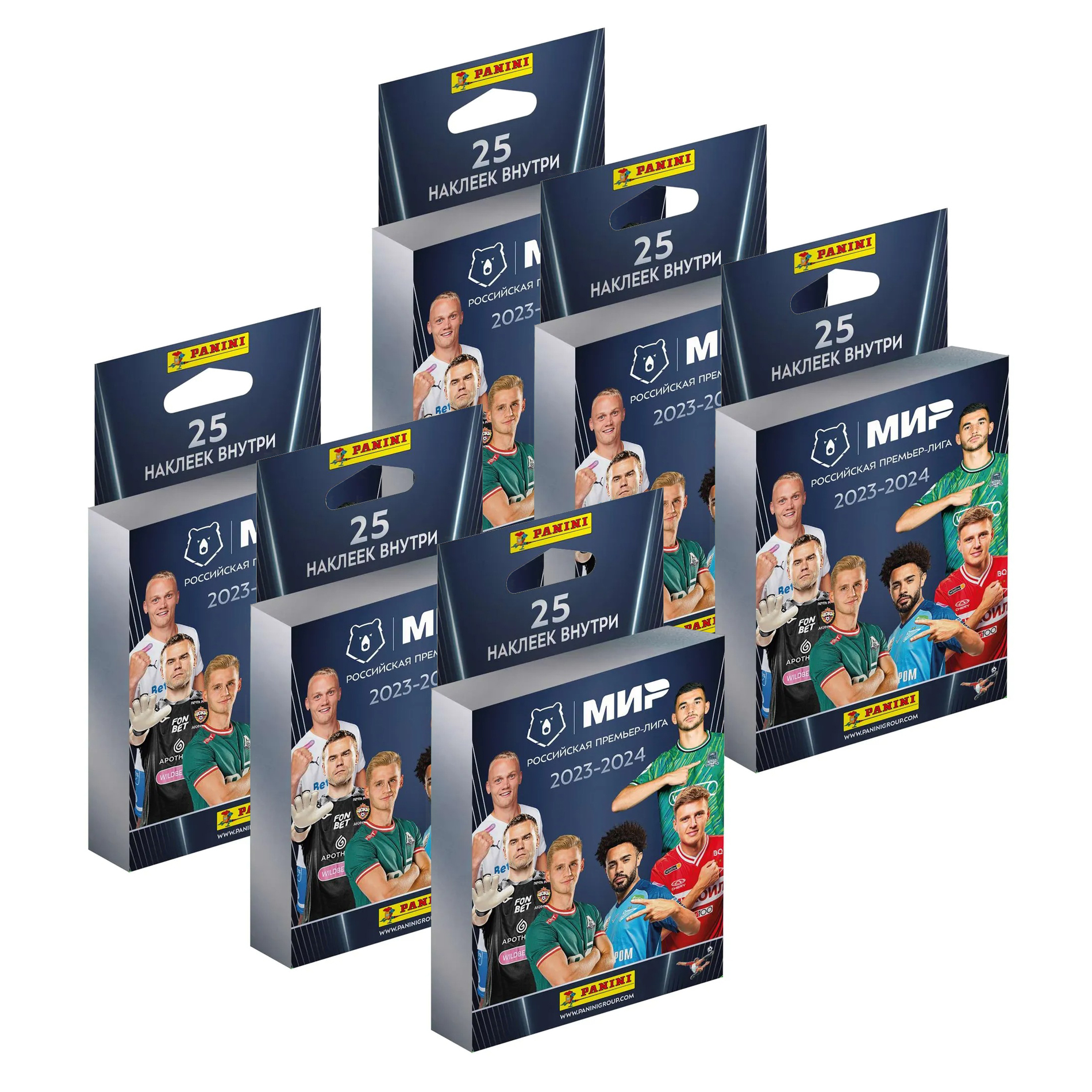 

Наклейки Panini РПЛ 2023-2024, 6 блистеров, 150 наклеек, РПЛ 2023-2024